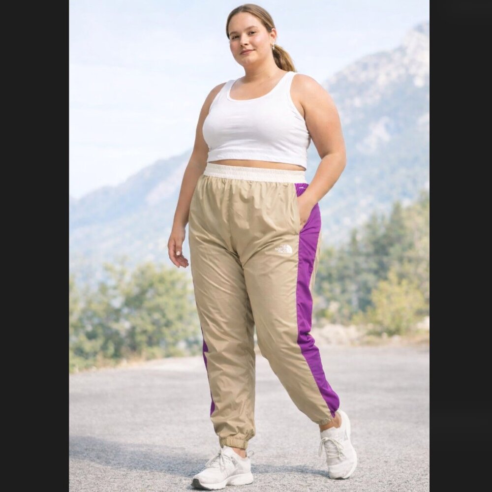 The North Face Hydrenaline Pants 2000 Plus 3X Khaki Purple WindWall Jogger NWT